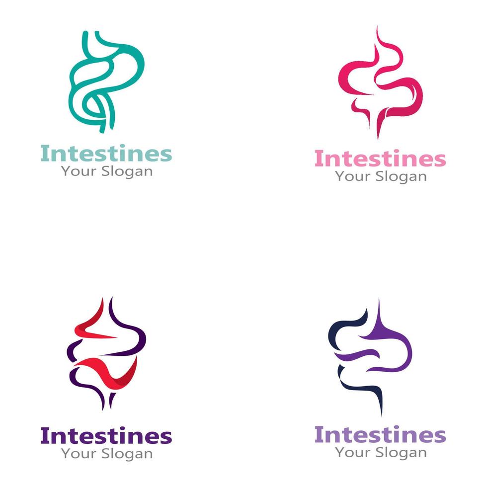 intestino coleção de logotipo humano órgão de digestão design médico vetor