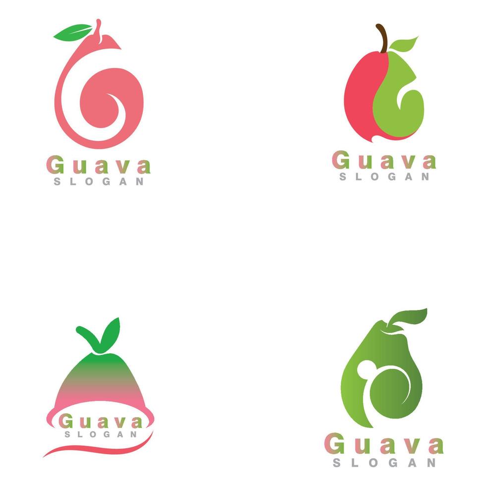 design de logotipo de goiaba vetor de modelo simples e moderno