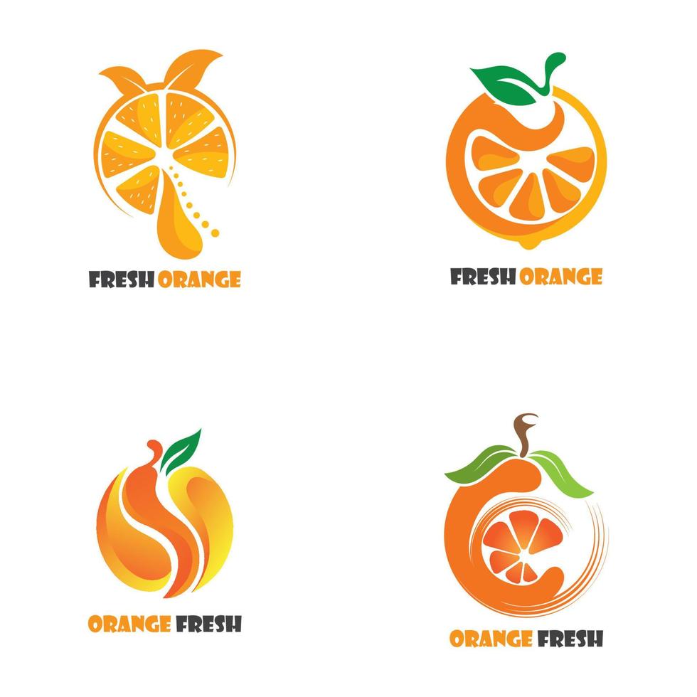 design de ilustração de ícone de modelo criativo de logotipo fresco laranja vetor