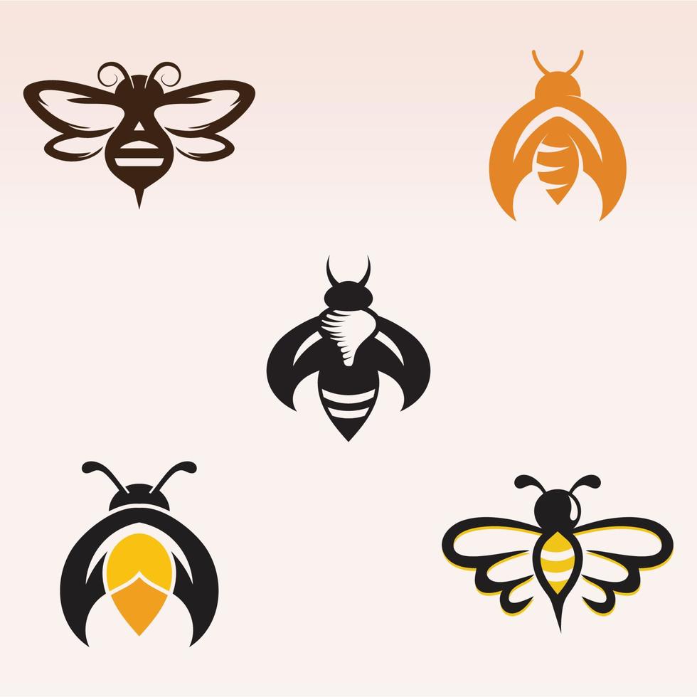 inspiração criativa simples de logotipo de abelha para vetor de modelo de negócios