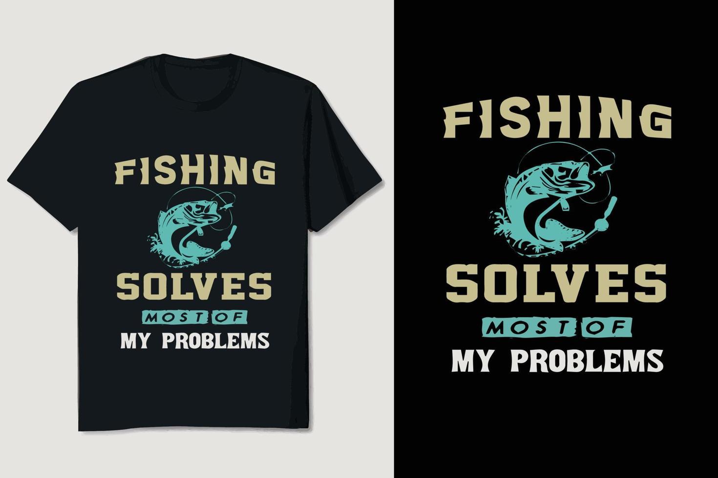 design de camiseta de pesca vetor