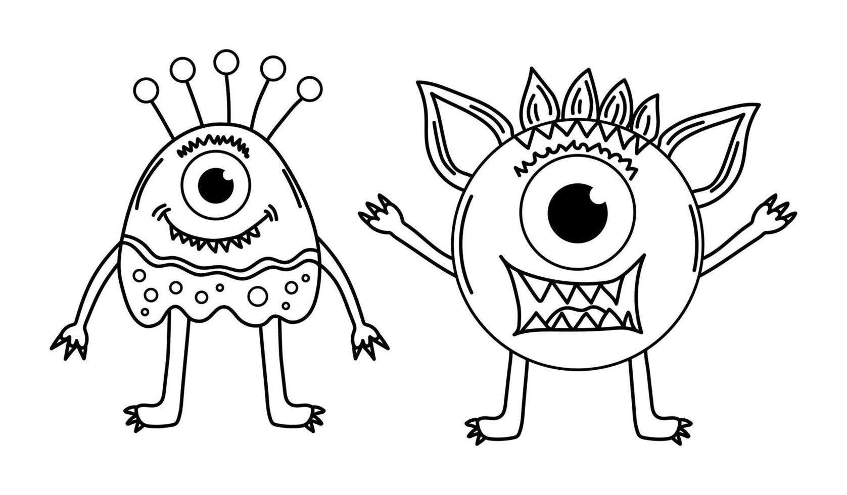 Vetores de Engraçado Monstro Roxo De Desenho Animado Alienígenas