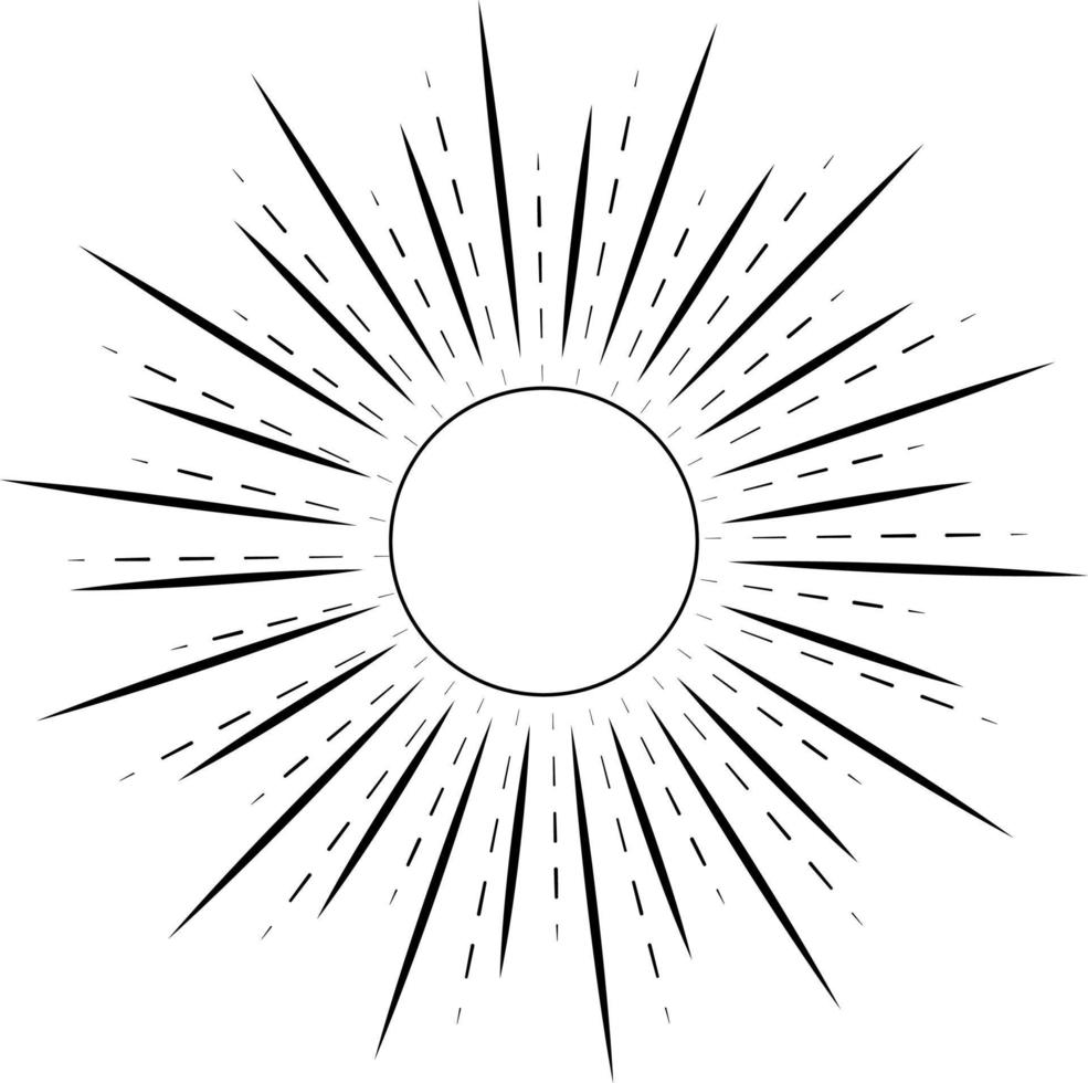 logotipo do nascer do sol boho, vetor de arte da linha do sol. design de logotipo de vetor de estoque pôr do sol