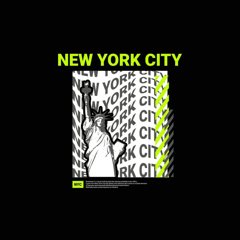 design de escrita da cidade de nova york, adequado para camisetas de impressão de tela, roupas, jaquetas e outros vetor