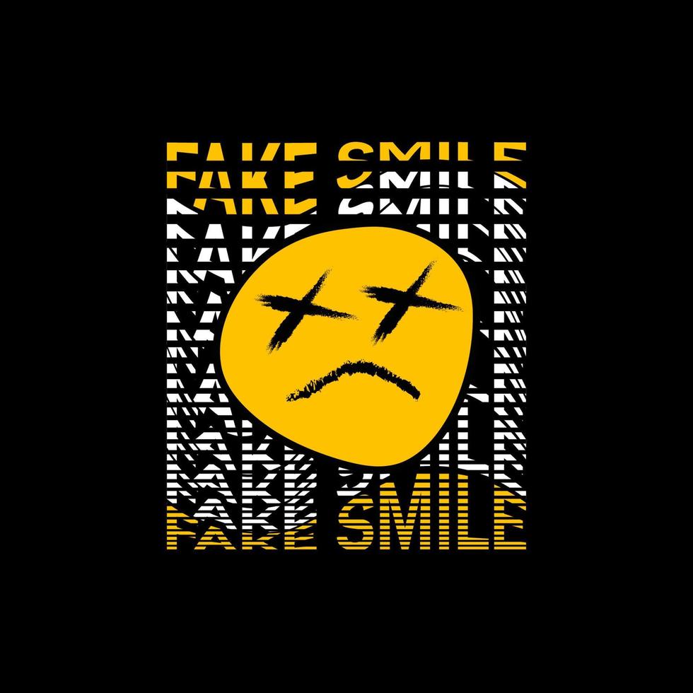 design de escrita de sorriso falso, adequado para camisetas de impressão de tela, roupas, jaquetas e outros vetor