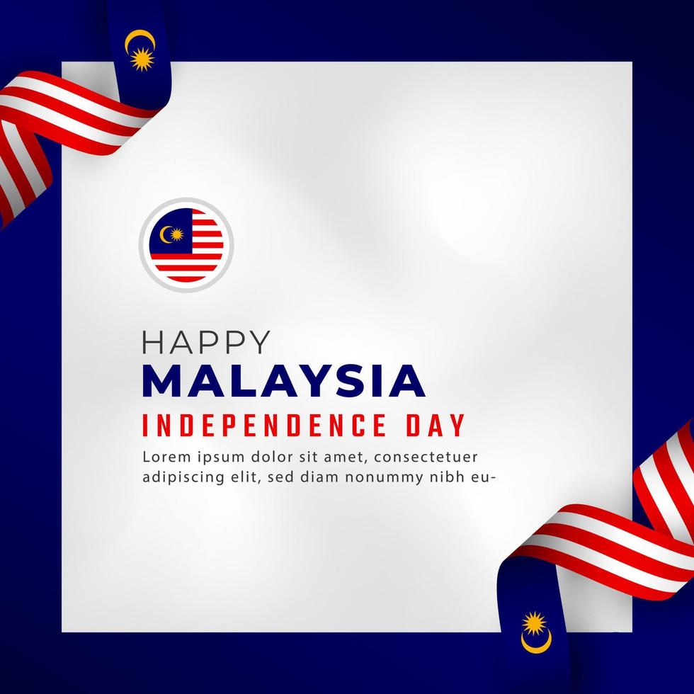 feliz dia da independência da malásia 31 de agosto celebração ilustração vetorial de design. modelo para cartaz, banner, publicidade, cartão de felicitações ou elemento de design de impressão vetor