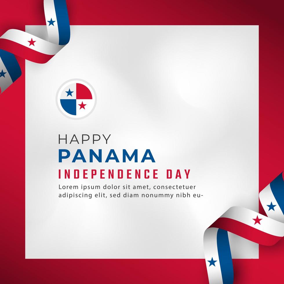 feliz dia da independência do panamá 28 de novembro ilustração vetorial de celebração. modelo para cartaz, banner, publicidade, cartão de felicitações ou elemento de design de impressão vetor