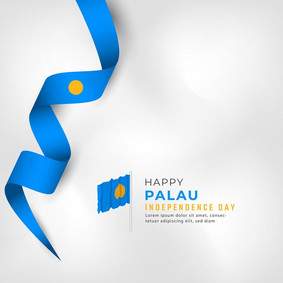 feliz dia da independência de palau 1º de outubro ilustração vetorial de celebração. modelo para cartaz, banner, publicidade, cartão de felicitações ou elemento de design de impressão vetor