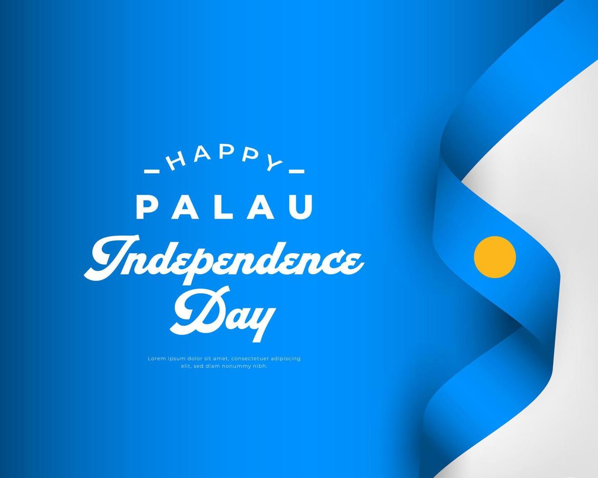 feliz dia da independência de palau 1º de outubro ilustração vetorial de celebração. modelo para cartaz, banner, publicidade, cartão de felicitações ou elemento de design de impressão vetor