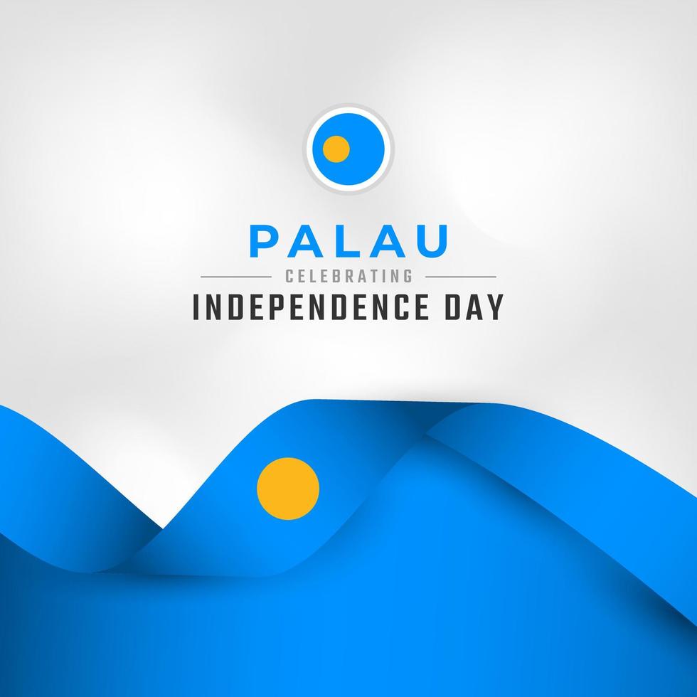 feliz dia da independência de palau 1º de outubro ilustração vetorial de celebração. modelo para cartaz, banner, publicidade, cartão de felicitações ou elemento de design de impressão vetor