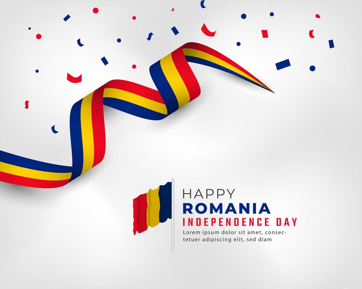 feliz dia da independência da roménia 10 de maio ilustração vetorial de celebração. modelo para cartaz, banner, publicidade, cartão de felicitações ou elemento de design de impressão vetor
