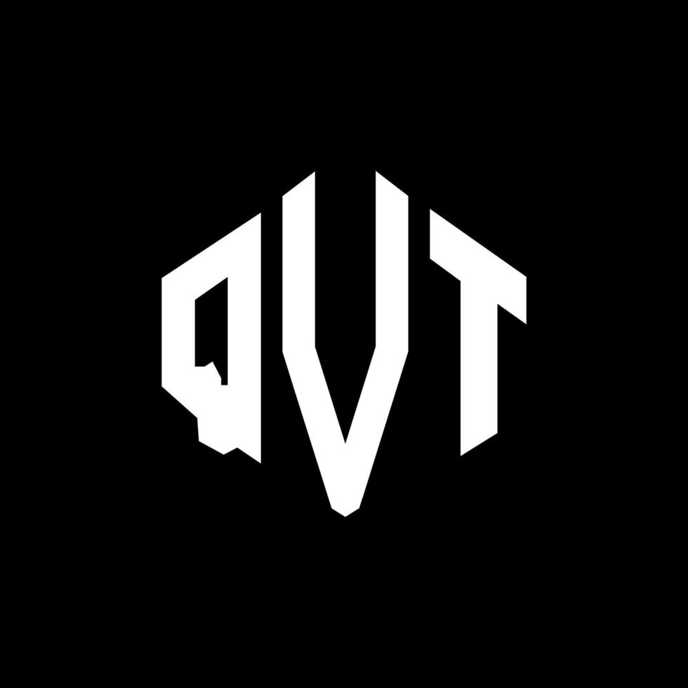 design de logotipo de letra qvt com forma de polígono. qvt polígono e design de logotipo em forma de cubo. qvt hexagon vector logo template cores brancas e pretas. monograma qvt, logotipo comercial e imobiliário.