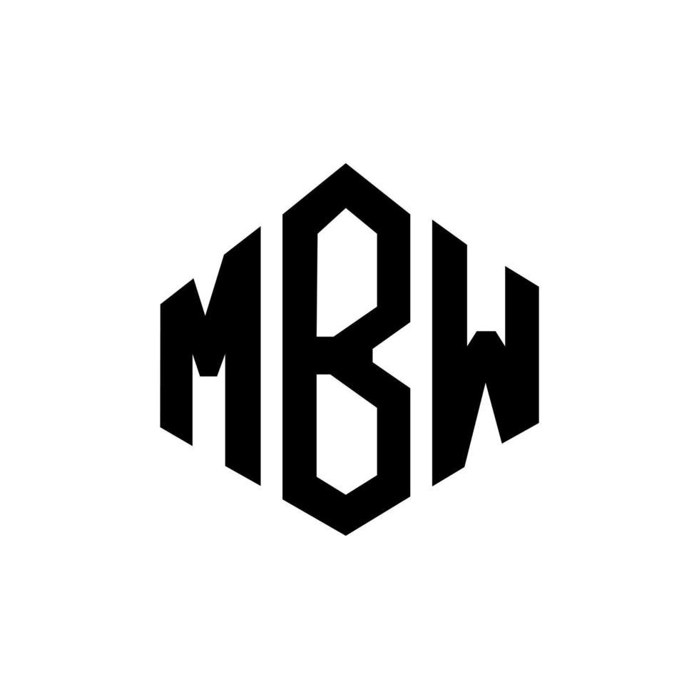 design de logotipo de carta mbw com forma de polígono. mbw polígono e design de logotipo em forma de cubo. modelo de logotipo de vetor hexágono mbw cores brancas e pretas. mbw monograma, logotipo de negócios e imóveis.