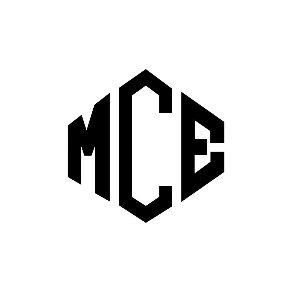 design de logotipo de letra mce com forma de polígono. mce polígono e design de logotipo em forma de cubo. modelo de logotipo de vetor hexágono mce cores brancas e pretas. mce monograma, logotipo de negócios e imóveis.