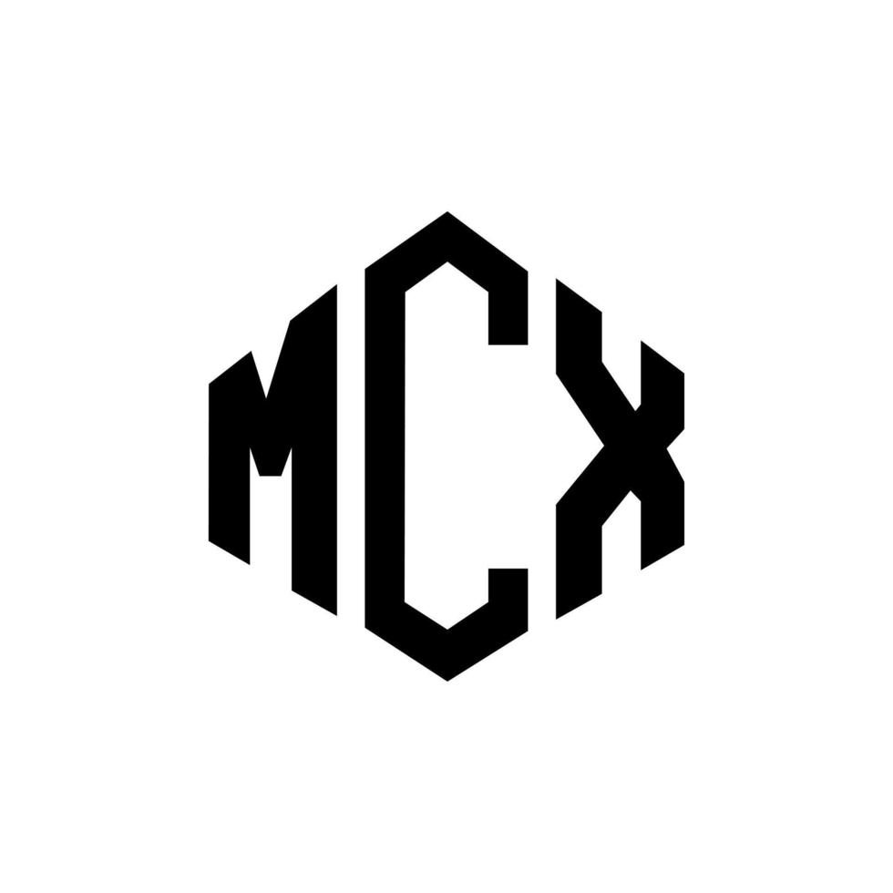 design de logotipo de letra mcx com forma de polígono. mcx polígono e design de logotipo em forma de cubo. modelo de logotipo de vetor hexágono mcx cores brancas e pretas. mcx monograma, logotipo de negócios e imóveis.