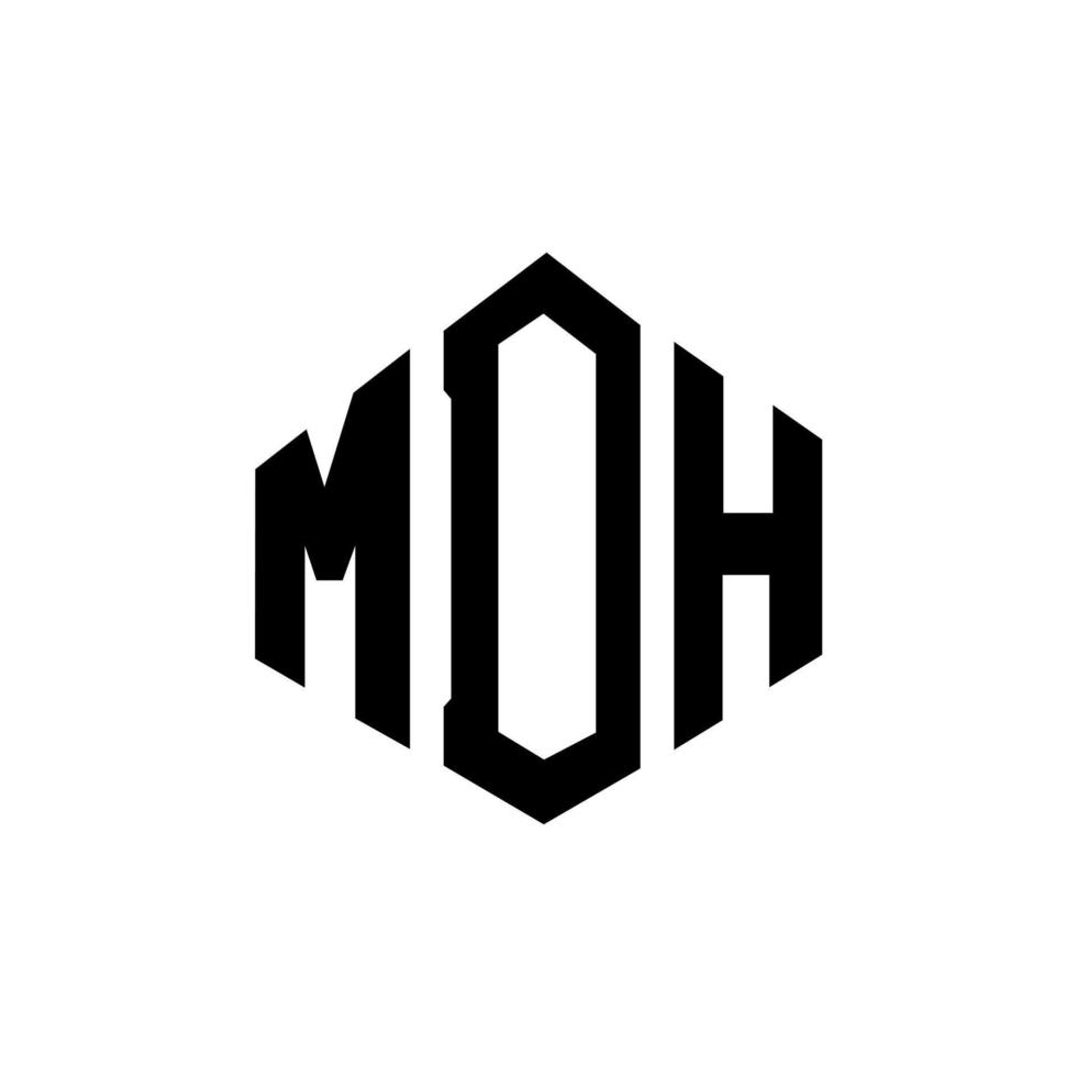 design de logotipo de letra mdh com forma de polígono. mdh polígono e design de logotipo em forma de cubo. modelo de logotipo de vetor hexágono mdh cores brancas e pretas. mdh monograma, logotipo de negócios e imóveis.