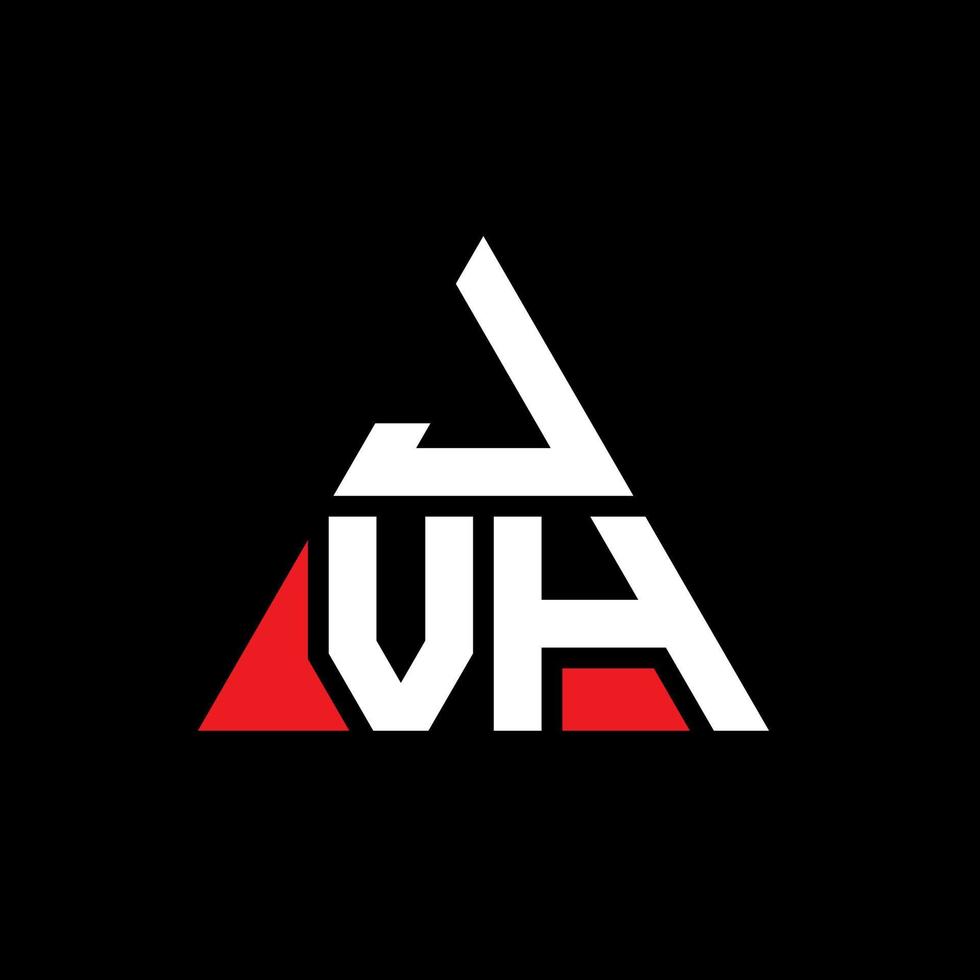 design de logotipo de letra de triângulo jvh com forma de triângulo. monograma de design de logotipo de triângulo jvh. modelo de logotipo de vetor de triângulo jvh com cor vermelha. jvh logotipo triangular logotipo simples, elegante e luxuoso.