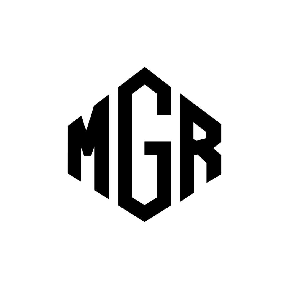 design de logotipo de carta mgr com forma de polígono. mgr polígono e design de logotipo em forma de cubo. mgr modelo de logotipo de vetor hexágono cores brancas e pretas. mgr monograma, logotipo de negócios e imóveis.