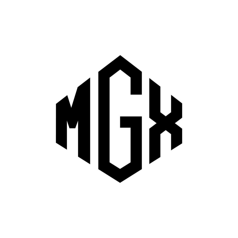design de logotipo de carta mgx com forma de polígono. mgx polígono e design de logotipo em forma de cubo. mgx modelo de logotipo de vetor hexágono cores brancas e pretas. mgx monograma, logotipo de negócios e imóveis.