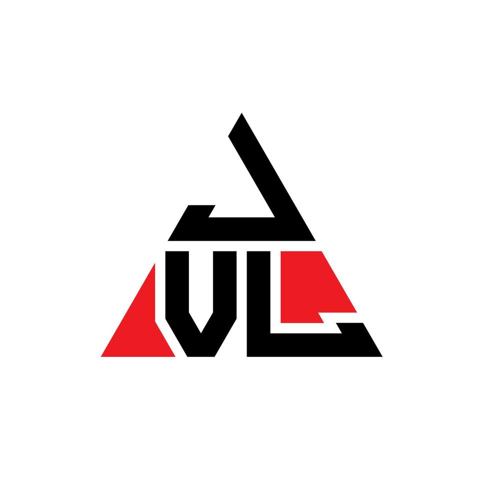 design de logotipo de letra de triângulo jvl com forma de triângulo. monograma de design de logotipo de triângulo jvl. modelo de logotipo de vetor jvl triângulo com cor vermelha. jvl logotipo triangular logotipo simples, elegante e luxuoso.