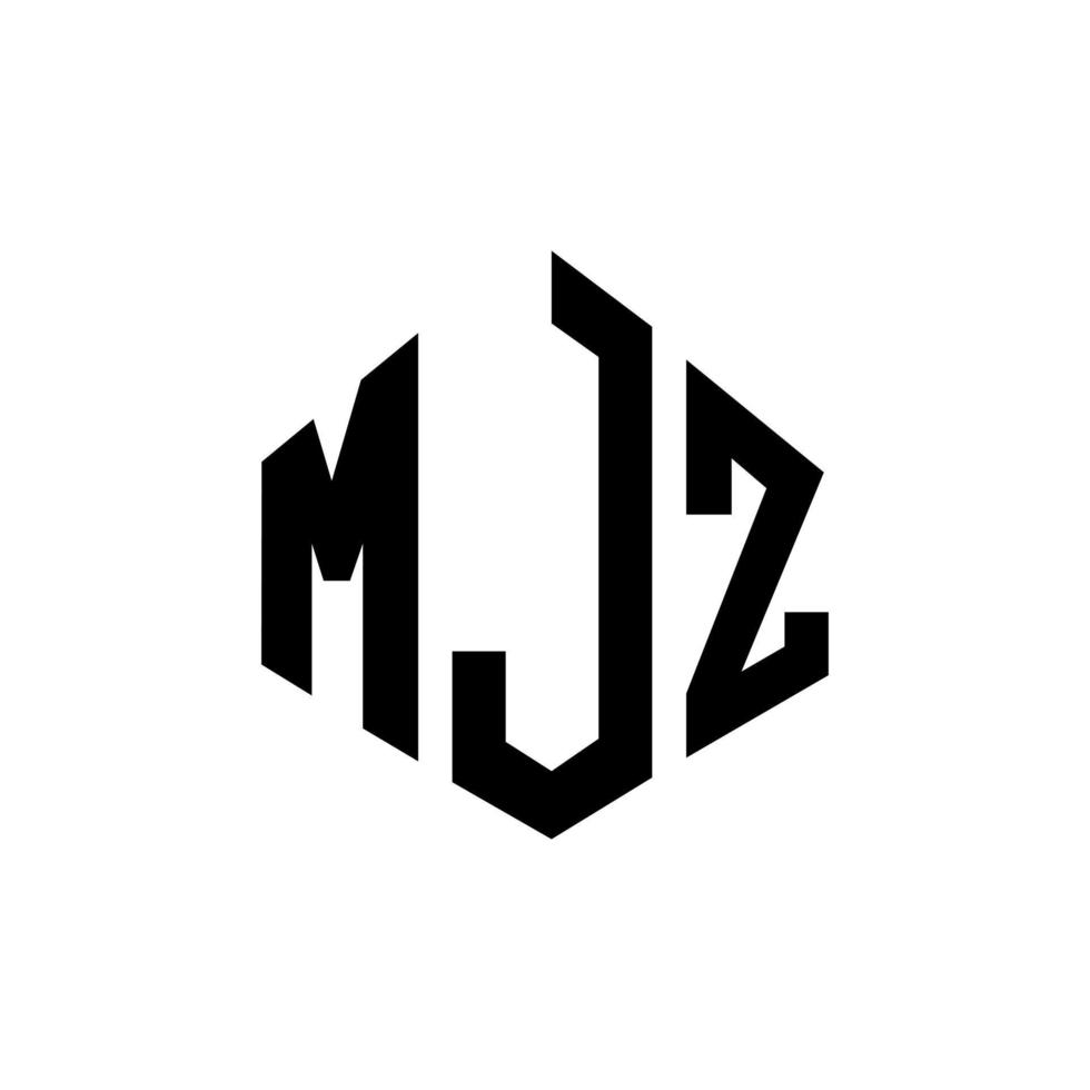 design de logotipo de letra mjz com forma de polígono. mjz polígono e design de logotipo em forma de cubo. mjz hexágono modelo de logotipo de vetor cores brancas e pretas. mjz monograma, logotipo de negócios e imóveis.