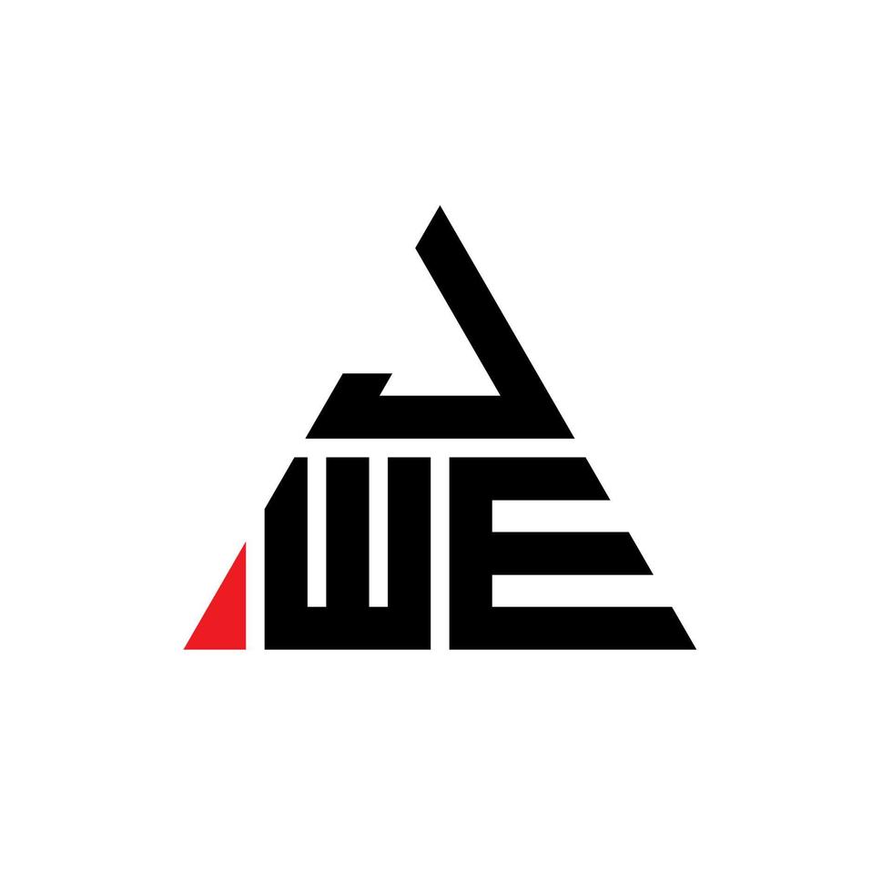 design de logotipo de letra de triângulo jwe com forma de triângulo. monograma de design de logotipo de triângulo jwe. modelo de logotipo de vetor de triângulo jwe com cor vermelha. jwe logotipo triangular logotipo simples, elegante e luxuoso.