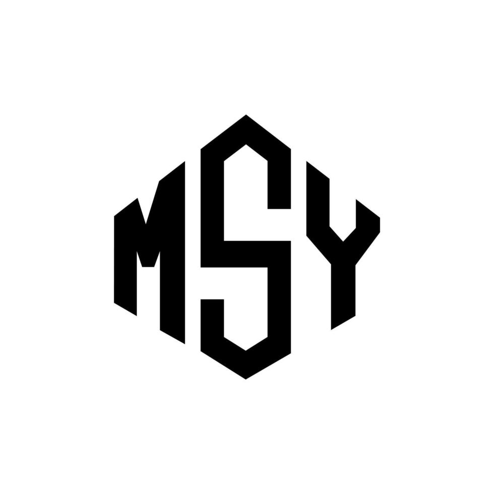 design de logotipo de carta msy com forma de polígono. polígono msy e design de logotipo em forma de cubo. modelo de logotipo de vetor hexágono msy cores brancas e pretas. monograma msy, logotipo de negócios e imóveis.