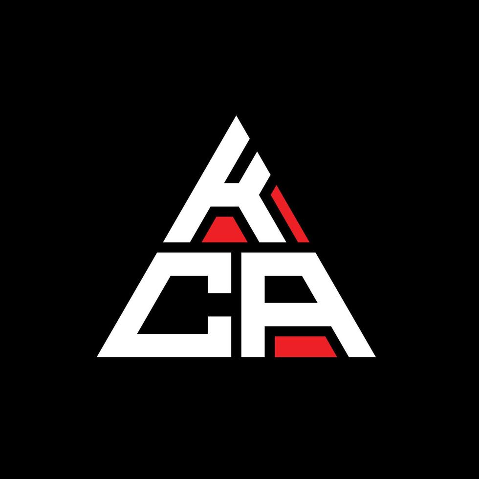 kca design de logotipo de letra de triângulo com forma de triângulo. monograma de design de logotipo de triângulo kca. modelo de logotipo de vetor de triângulo kca com cor vermelha. kca logotipo triangular logotipo simples, elegante e luxuoso.