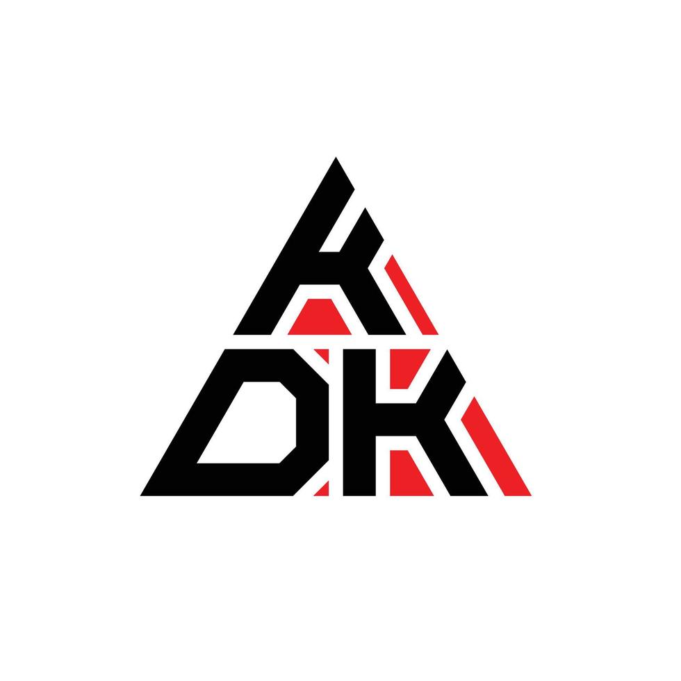 kdk design de logotipo de letra de triângulo com forma de triângulo. monograma de design de logotipo de triângulo kdk. modelo de logotipo de vetor de triângulo kdk com cor vermelha. logotipo triangular kdk logotipo simples, elegante e luxuoso.