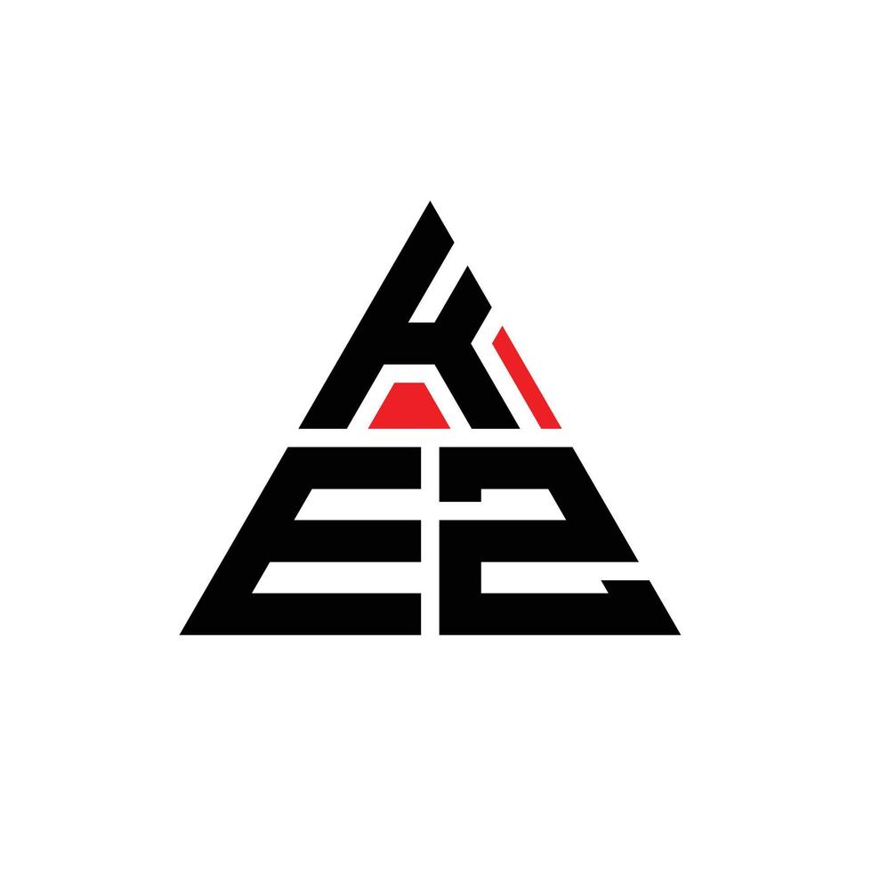 design de logotipo de letra de triângulo kez com forma de triângulo. monograma de design de logotipo de triângulo kez. modelo de logotipo de vetor de triângulo kez com cor vermelha. logotipo triangular kez logotipo simples, elegante e luxuoso.