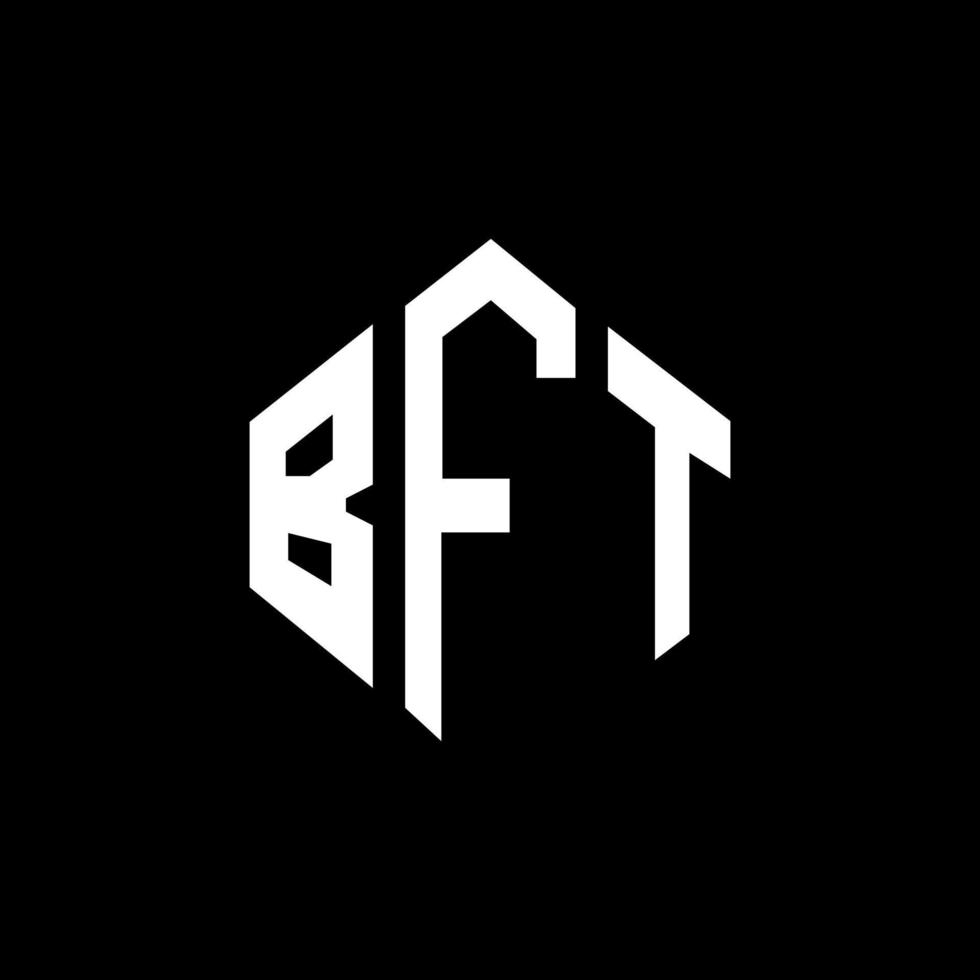 design de logotipo de letra bft com forma de polígono. polígono bft e design de logotipo em forma de cubo. modelo de logotipo de vetor hexágono bft cores brancas e pretas. bft monograma, logotipo de negócios e imóveis.