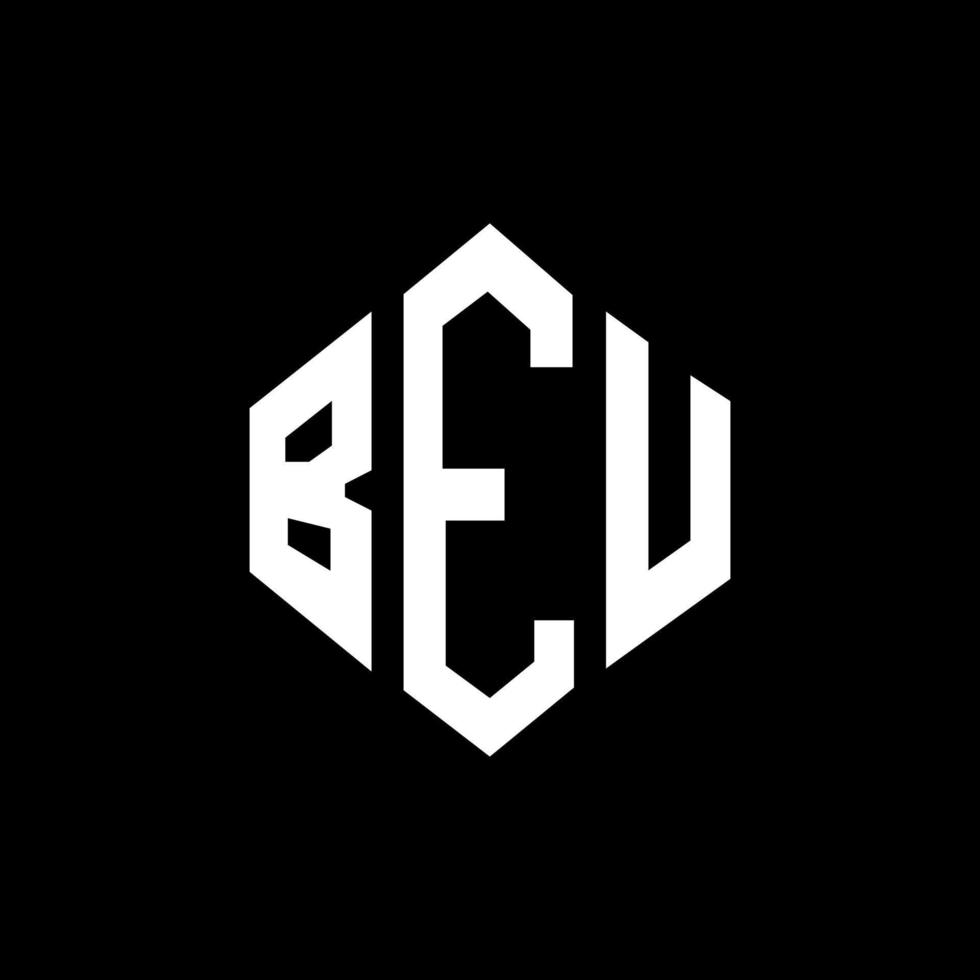 beu carta logotipo design com forma de polígono. beu polígono e design de logotipo em forma de cubo. beu hexágono modelo de logotipo de vetor cores brancas e pretas. beu monograma, logotipo de negócios e imóveis.