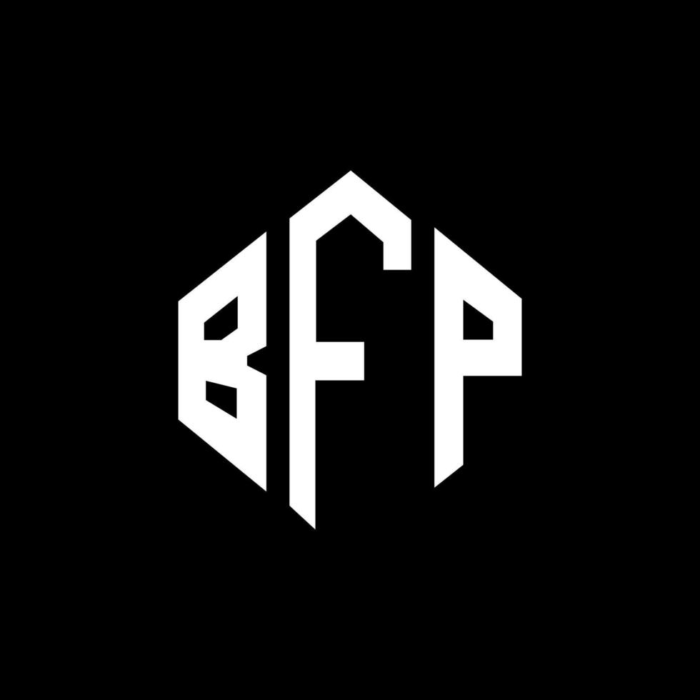 design de logotipo de carta bfp com forma de polígono. polígono bfp e design de logotipo em forma de cubo. modelo de logotipo de vetor hexágono bfp cores brancas e pretas. monograma bfp, logotipo de negócios e imóveis.