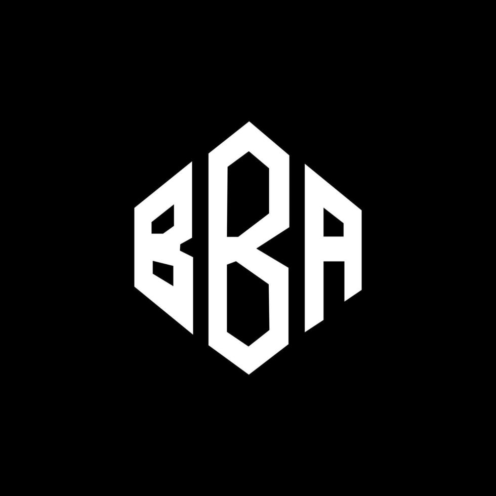 design de logotipo de letra bba com forma de polígono. polígono bba e design de logotipo em forma de cubo. modelo de logotipo de vetor hexágono bba cores brancas e pretas. monograma bba, logotipo de negócios e imóveis.