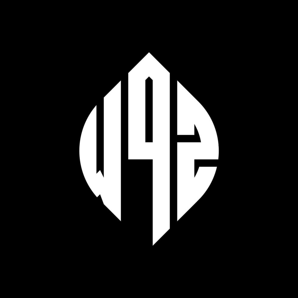 design de logotipo de letra de círculo wqz com forma de círculo e elipse. letras de elipse wqz com estilo tipográfico. as três iniciais formam um logotipo circular. wqz círculo emblema abstrato monograma carta marca vetor. vetor