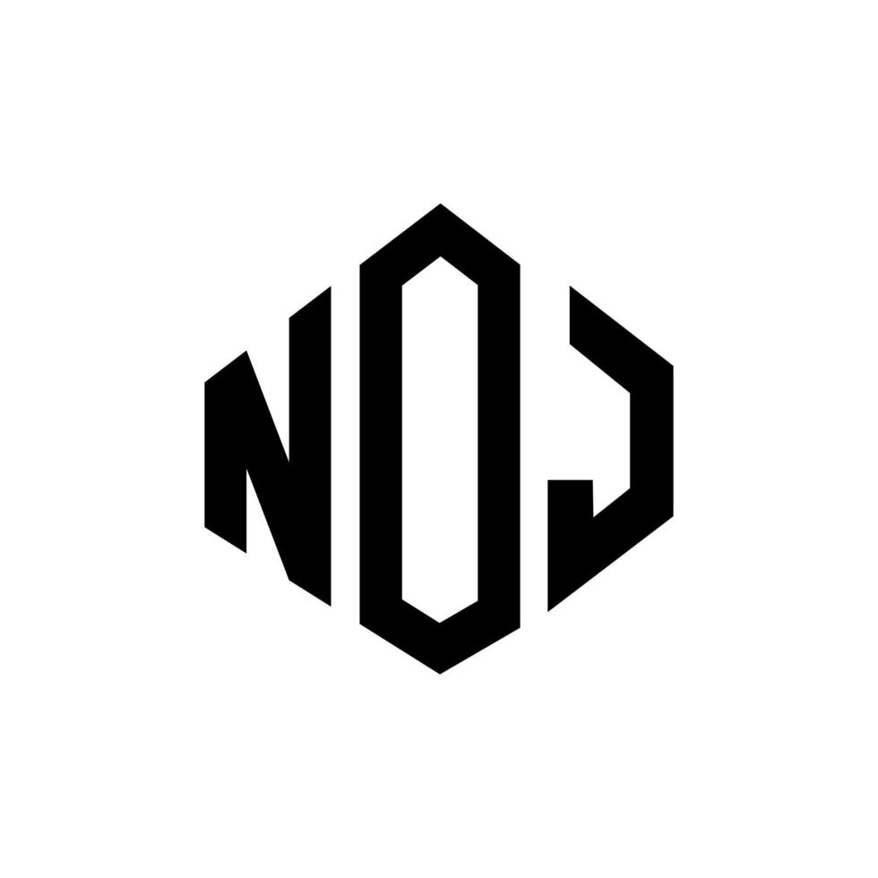 design de logotipo de carta noj com forma de polígono. noj polígono e design de logotipo em forma de cubo. modelo de logotipo de vetor noj hexágono cores brancas e pretas. noj monograma, logotipo de negócios e imóveis.