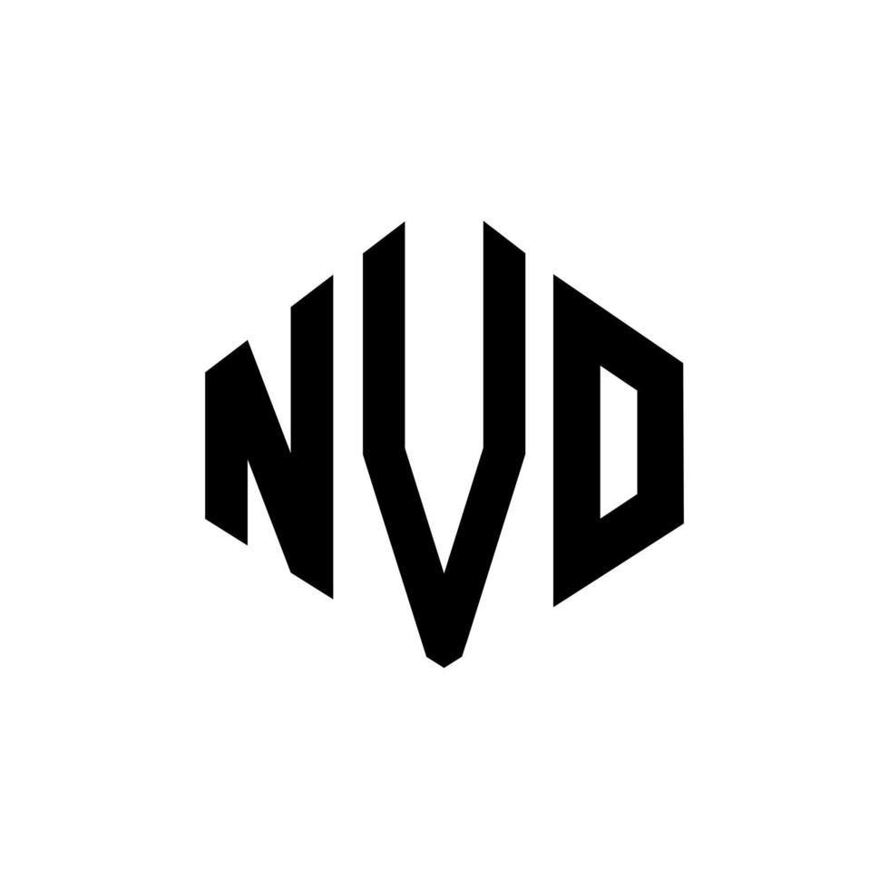 design de logotipo de carta nvo com forma de polígono. nvo polígono e design de logotipo em forma de cubo. modelo de logotipo de vetor nvo hexágono cores brancas e pretas. nvo monograma, logotipo de negócios e imóveis.