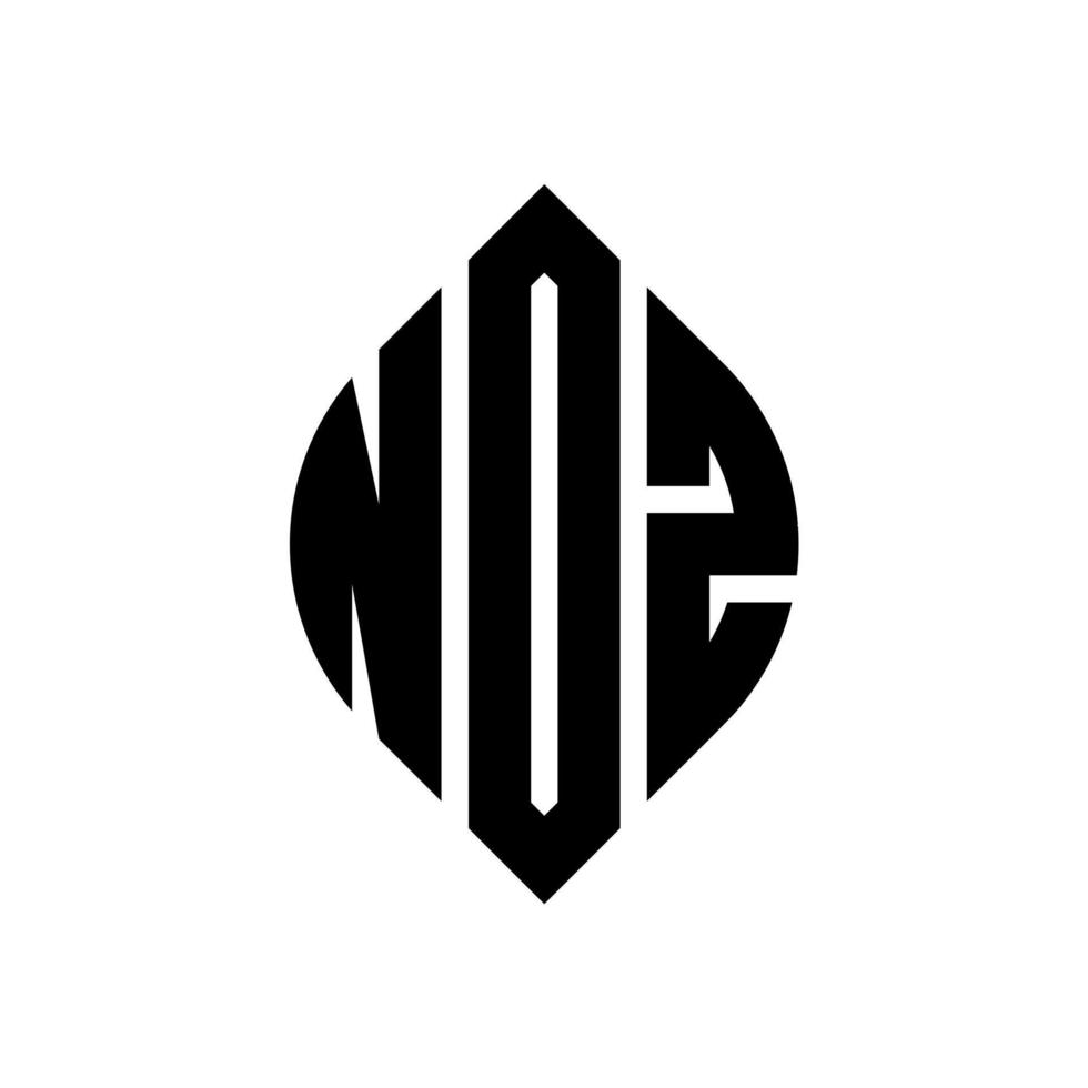 design de logotipo de letra de círculo ndz com forma de círculo e elipse. letras de elipse ndz com estilo tipográfico. as três iniciais formam um logotipo circular. ndz círculo emblema abstrato monograma carta marca vetor. vetor