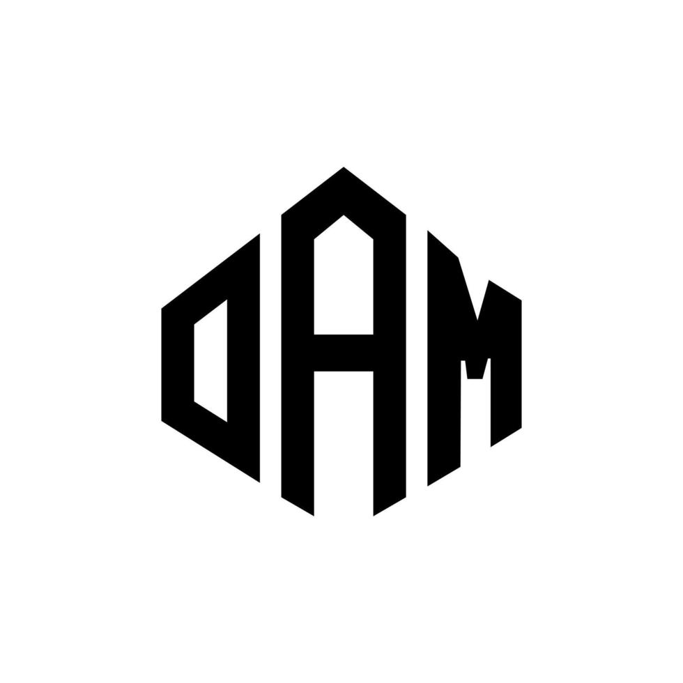 design de logotipo de carta oam com forma de polígono. Oam polígono e design de logotipo em forma de cubo. modelo de logotipo de vetor hexágono oam cores brancas e pretas. oam monograma, logotipo de negócios e imóveis.