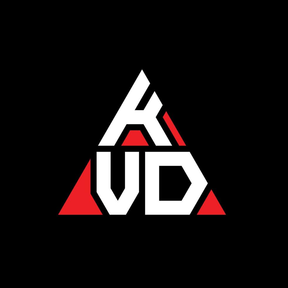 design de logotipo de letra de triângulo kvd com forma de triângulo. monograma de design de logotipo de triângulo kvd. modelo de logotipo de vetor de triângulo kvd com cor vermelha. logotipo triangular kvd logotipo simples, elegante e luxuoso.