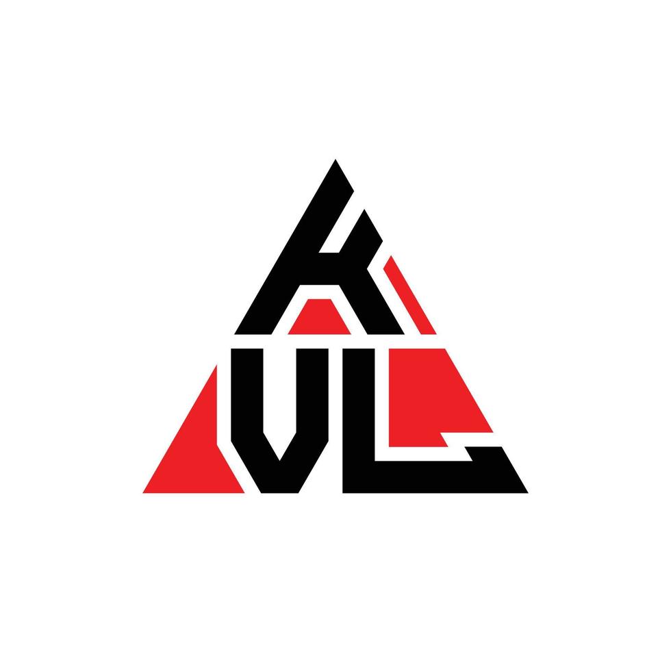 kvl design de logotipo de letra de triângulo com forma de triângulo. monograma de design de logotipo de triângulo kvl. modelo de logotipo de vetor de triângulo kvl com cor vermelha. kvl logotipo triangular logotipo simples, elegante e luxuoso.