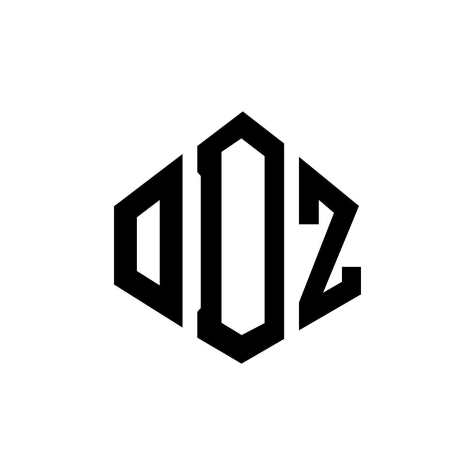 design de logotipo de carta odz com forma de polígono. odz polígono e design de logotipo em forma de cubo. odz hexágono vector logotipo modelo cores brancas e pretas. odz monograma, logotipo de negócios e imóveis.