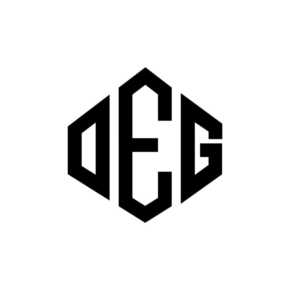 design de logotipo de carta oeg com forma de polígono. oeg polígono e design de logotipo em forma de cubo. oeg modelo de logotipo de vetor hexágono cores brancas e pretas. oeg monograma, logotipo de negócios e imóveis.