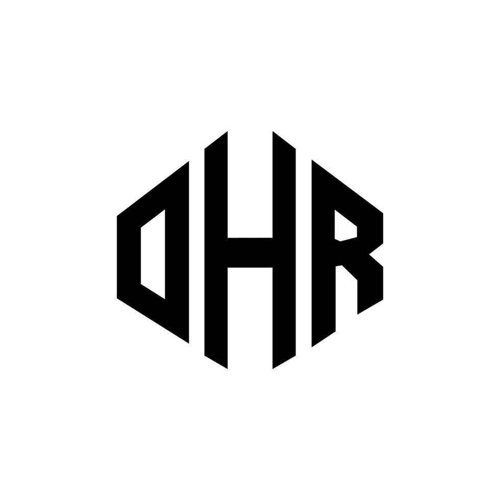 ohr carta logotipo design com forma de polígono. ohr polígono e design de logotipo em forma de cubo. ohr modelo de logotipo de vetor hexágono cores brancas e pretas. ohr monograma, logotipo de negócios e imóveis.