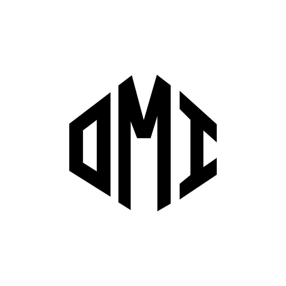 design de logotipo de carta omi com forma de polígono. omi polígono e design de logotipo em forma de cubo. omi hexágono modelo de logotipo de vetor cores brancas e pretas. omi monograma, logotipo de negócios e imóveis.