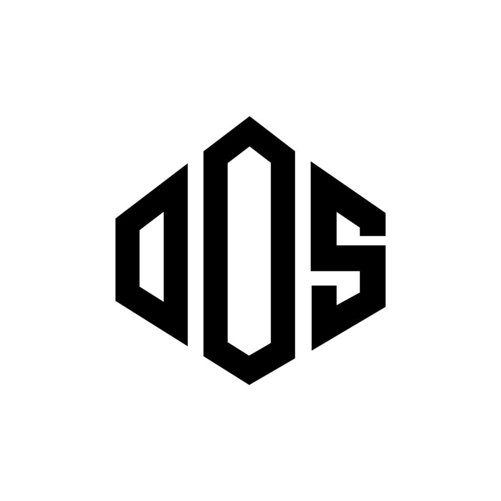 design de logotipo de carta oos com forma de polígono. oos polígono e design de logotipo em forma de cubo. oos hexágono modelo de logotipo de vetor cores brancas e pretas. oos monograma, logotipo de negócios e imóveis.