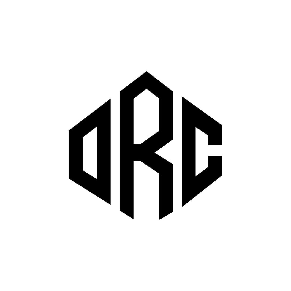 design de logotipo de carta orc com forma de polígono. polígono orc e design de logotipo em forma de cubo. modelo de logotipo de vetor hexágono orc cores brancas e pretas. monograma orc, logotipo de negócios e imóveis.