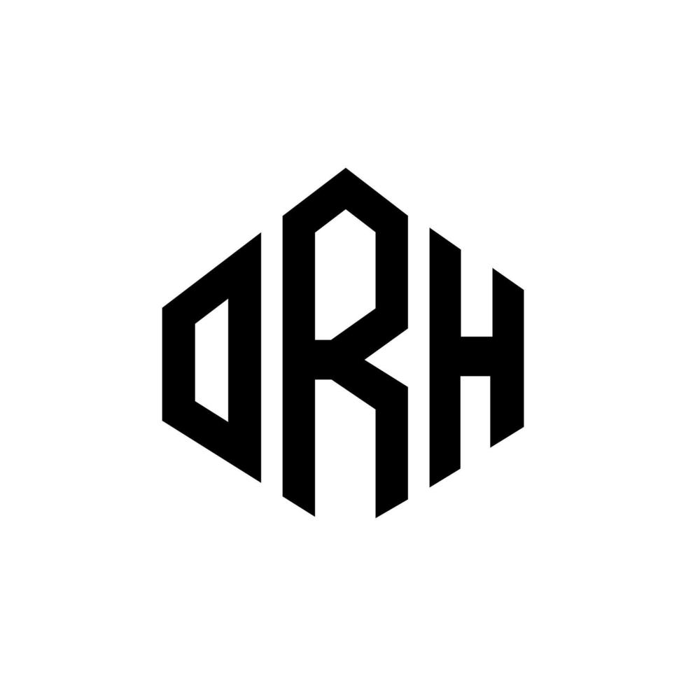 design de logotipo de carta orh com forma de polígono. orh polígono e design de logotipo em forma de cubo. orh hexágono modelo de logotipo de vetor cores brancas e pretas. orh monograma, logotipo de negócios e imóveis.