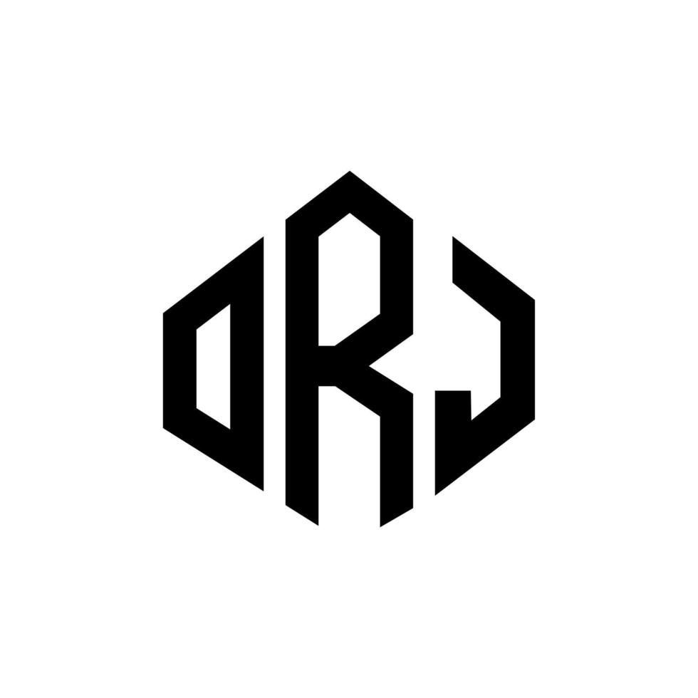 design de logotipo de carta orj com forma de polígono. orj polígono e design de logotipo em forma de cubo. orj modelo de logotipo de vetor hexágono cores brancas e pretas. orj monograma, logotipo de negócios e imóveis.