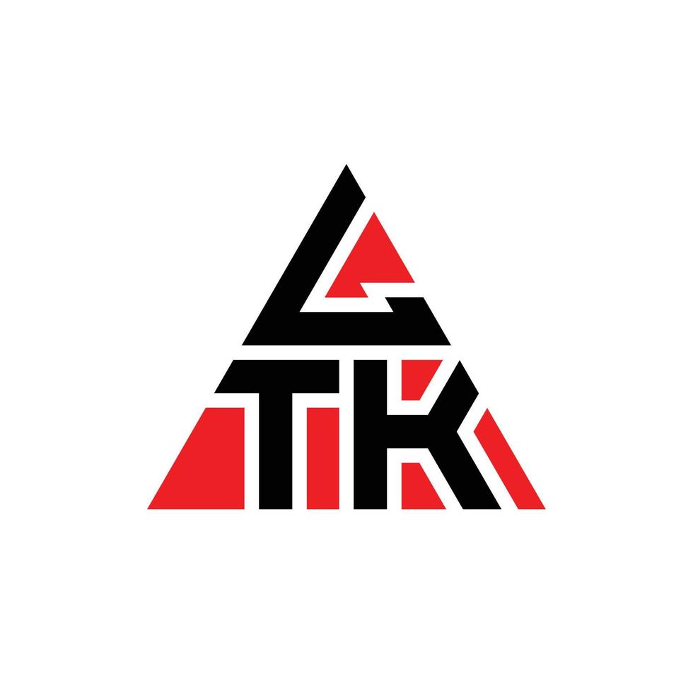 ltk design de logotipo de letra de triângulo com forma de triângulo. monograma de design de logotipo de triângulo ltk. modelo de logotipo de vetor de triângulo ltk com cor vermelha. ltk logotipo triangular logotipo simples, elegante e luxuoso.